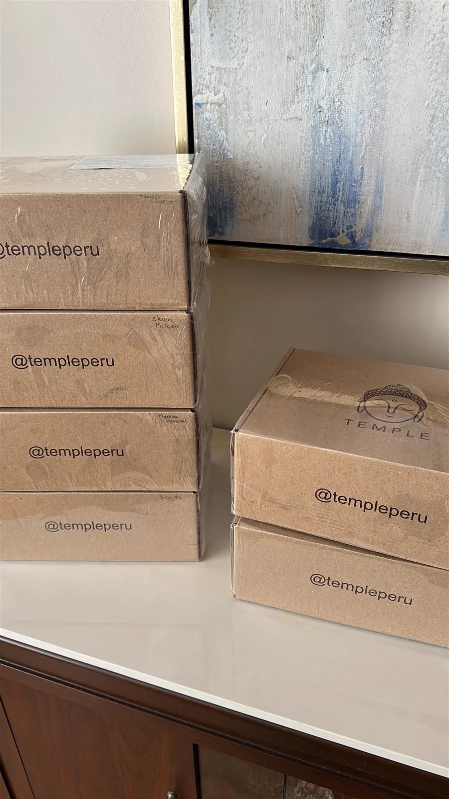 Cajas Temple listas para enviar